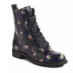 NWOT BP Lace-Up Black Floral Combat Boot